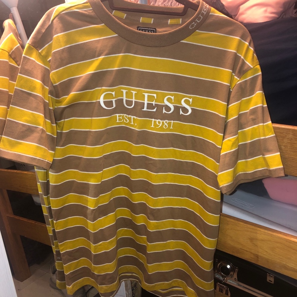 LIMITED Short sleeve GUESS logo striped tee shirt